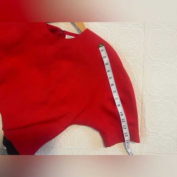 Gorgeous VINTAGE 70s Chairman of the Board by PSI Red Blouse with Shoulder Pads - Picture 11 of 16